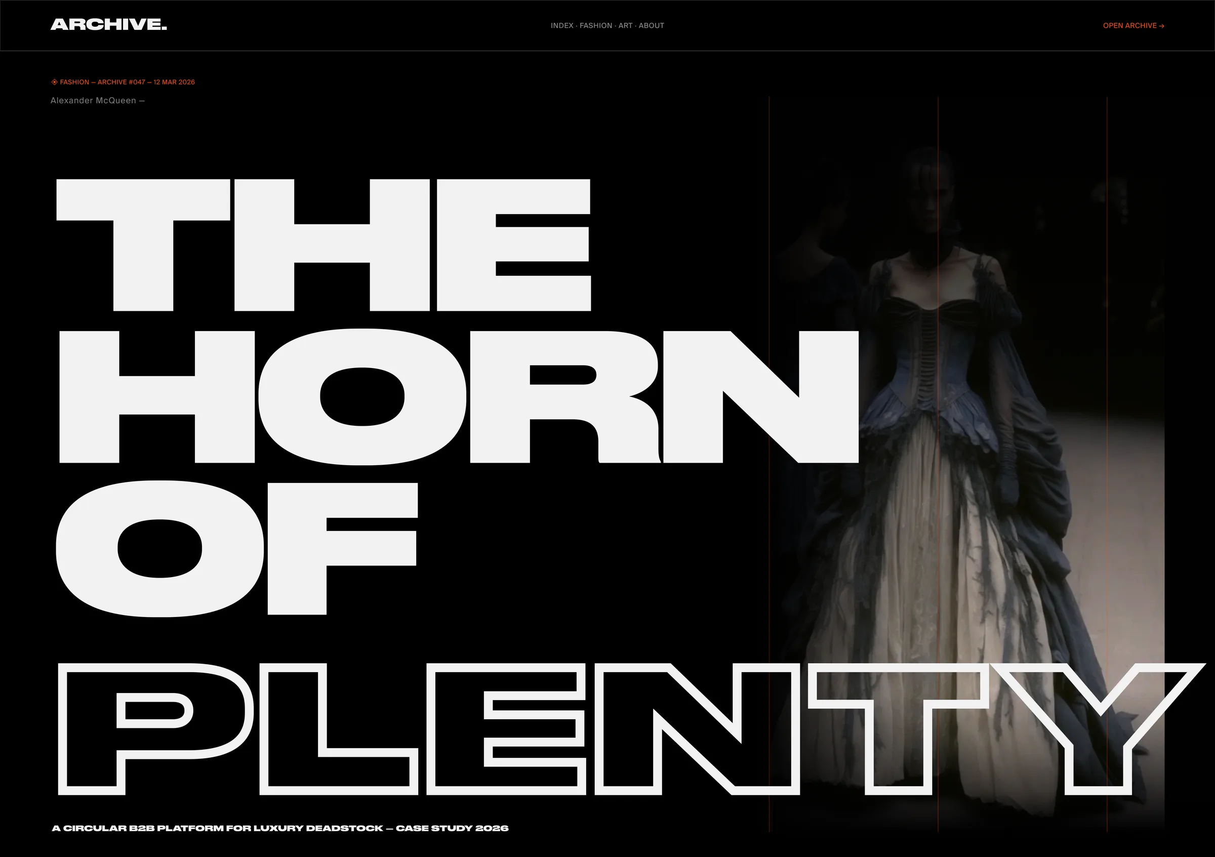 PLENTY — editorial archive interface for luxury deadstock platform